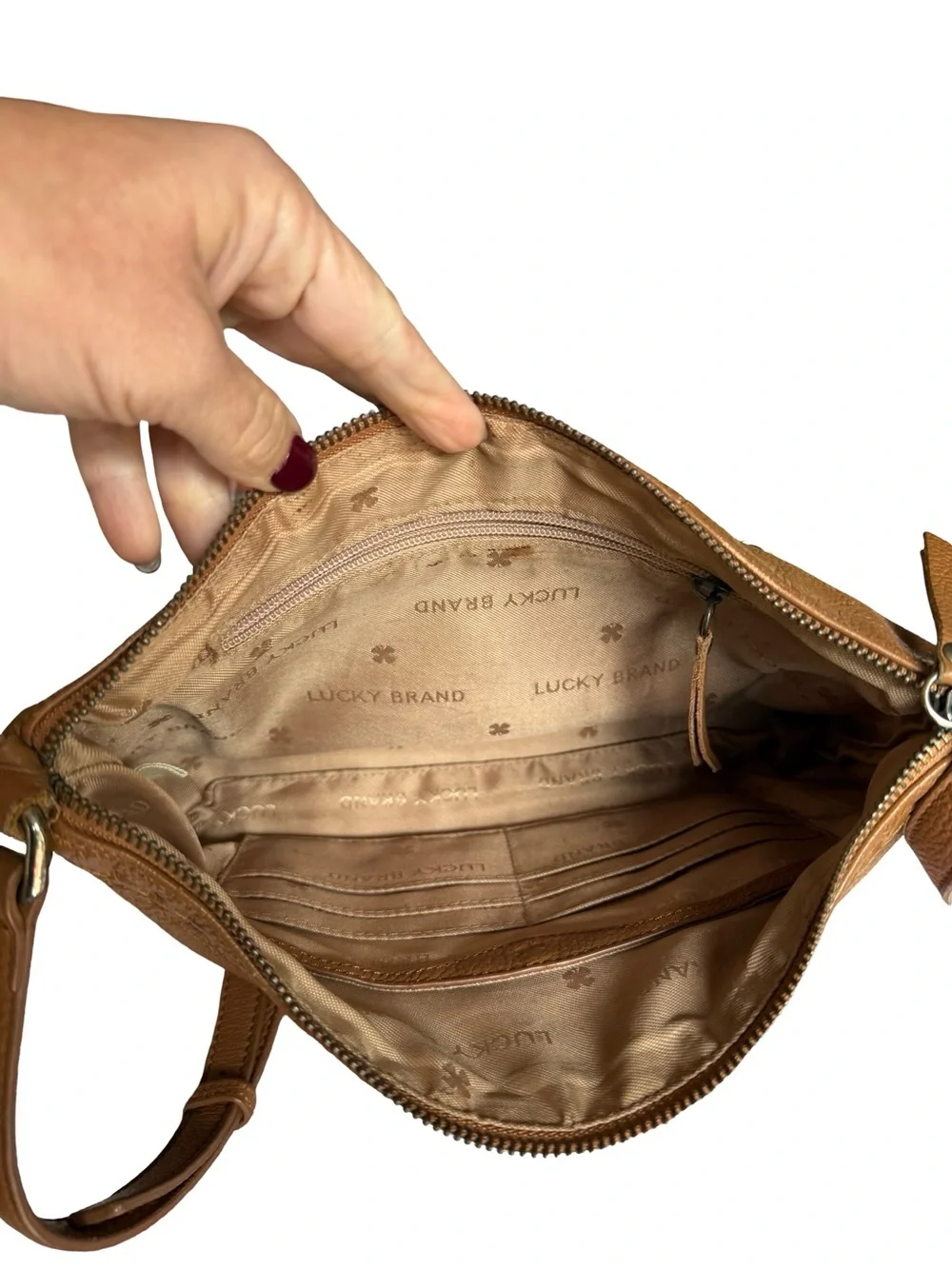 Lucky Brand Cognac Leather Crossbody Bag